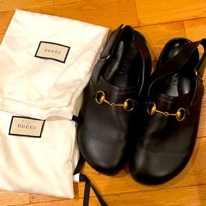 Gucci River Leather Clogs. Saks exclusive.